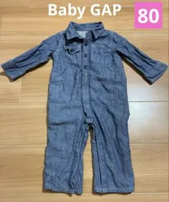 【babyGap】デニム調お出かけ防寒おくるみロンパース 80cm