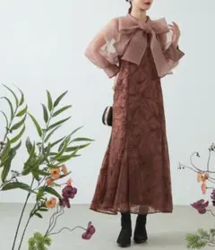 美品✨️ボウタイ リボン ボレロ キャミワンピース 2点セット ドレス