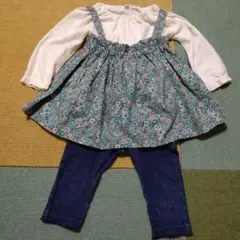 春のお出かけコーデ カットソー キャミソール  パンツ 3点セット 80