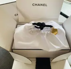 CHANEL ホワイト布製バッグ ゴールドチャーム