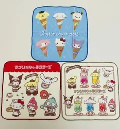 サンリオキャラクターズ×レトロ喫茶クリームソーダ×レストラン×アイス ハンカチ