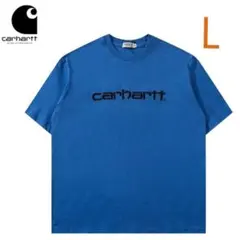 カーハート 刺繍 ロゴ Tシャツ ブルー 青Ｌメンズ レディース 男女兼用