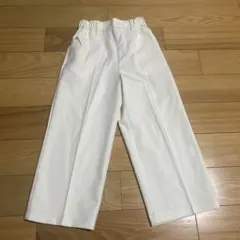 新品未使用☆コムサイズム　白　総ゴムワイドパンツ（110－120㎝）