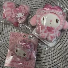 マイメロディ マスコット ♡ヘアクリップ ♡アクリルストラップ3セット 