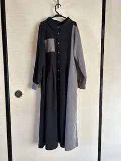 シャツワンピース ベルト付き ブラック・グレー