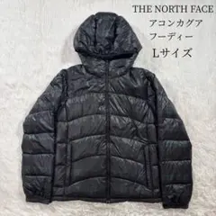 ノースフェイス アコンカグアフーディー ダウンジャケット L ブラック チェック