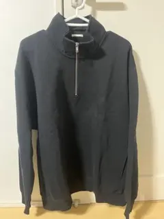 ブラック ハーフジップ トレーナー