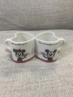 ミッキー ミニー ハート型ペアマグカップ