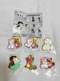 てnこ　ラバーキーホルダー 6個セット