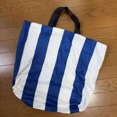 ナ*ん様 Sale【ハンドメイド】青と白のストライプxデニム　トートバッグ