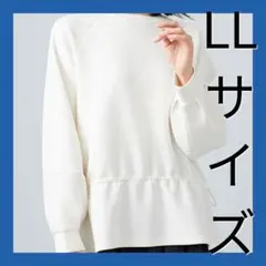 匿名配送❗️新品未使用❗️とろみ素材ドロスト付きプルオーバーLLスウェットのサムネイル