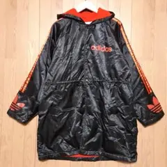 90s アディダス ナイロンジャケット ブラック トレフォイルロゴ Ｌサイズ