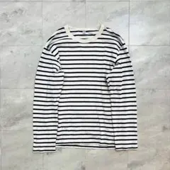 00s OLD UNIQLO ボーダーロンT y2k ブラック archive