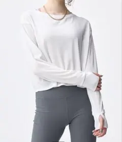 gu ドライシアーT(長袖)GA+E オフホワイト・Ｌサイズ　美品