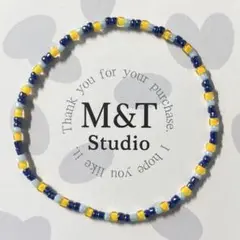 【敬老の日No.005】 ハンドメイド ビーズブレスレット 月見カラー約18cm