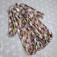 新品タグ付き 時計柄 アンティーク レトロ シャツワンピース フリーサイズ