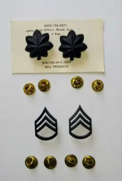 ボタン付き　大日本帝国陸軍 軍曹(⭐︎⭐︎)襟章 階級章その他セット ボタン付き 大日本帝国陸軍 軍曹()襟章 階級章その他セット