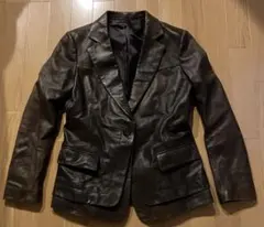 美品⭐︎ラムレザー　テーラードジャケット 羊革　本革　ブラウン　M