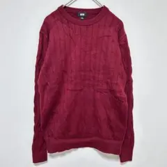 UNIQLO ユニクロ ケーブル編みセーター 【S】ワインレッド カシミヤ混