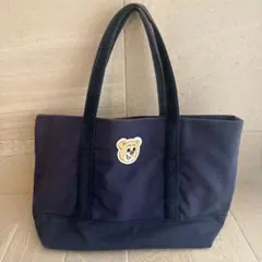 LOVERARYフェイラー オールドテディ ワッペントートバッグ　L ネイビー