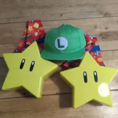 USJ　ポップコーンバケツ　スター２個セット　ルイージ帽子