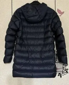 ☆美品☆ユニクロ　UNIQLO フード付ロングダウンコート　メンズ　ネイビー