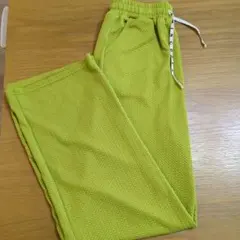 オリーブグリーン ストレートパンツ ゴムウエスト