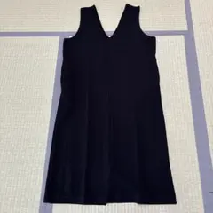 RANAN Vネック ジャンパースカートブラック