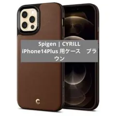 iPhone14Plus用ケース MagSafe対応ブラウン　レザー調