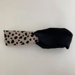 ヒョウ柄ツイストヘアバンド