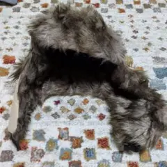 ★ベージュ フライトキャップ パイロットキャップ耳あて付き　フリーサイズ★