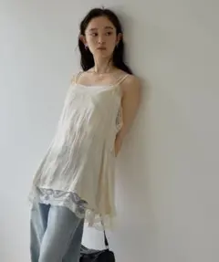 【Noka/WEB限定】ヴィンテージサテンVネック切り替えキャミチュニックのサムネイル