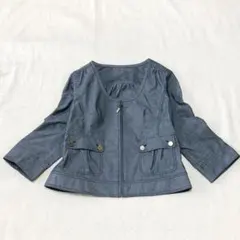 MICHEL KLEIN ノーカラージャケット　ジップアップ　卒業式　入学式