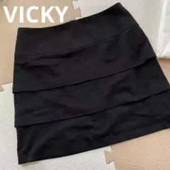 VICKY ★ミニスカート ティアードスカート★ブラック★2のサムネイル