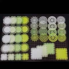 《形①・10種／色4種・グリーン系3色＆白》ダイカット【ペーパードイリー】