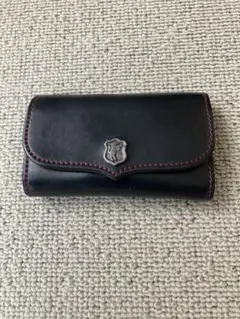 ファニー　スタリオン　レザーキーケース 黒 赤ステッチ