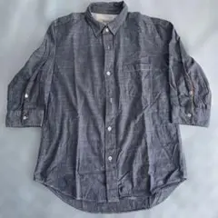 JOURNAL STANDARD　ダークブルー 5分丈シャツ コットン