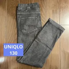 ユニクロ ブラックデニム スキニーパンツ 130cm