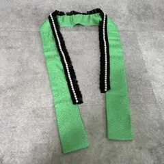 成人式 重ね襟 ブラック フリル レース パール ハンドメイド