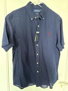 Polo Ralph Lauren リネン ネイビー 半袖シャツ M/USA