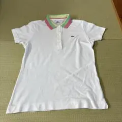 LACOSTEの白半袖ポロシャツ