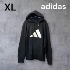 adidas アディダス ブラック XL ビックロゴ 裏起毛 パーカー スポーツのサムネイル
