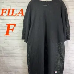 フィラ　メッシュワンピース　半袖　レイヤード　ブラック　フリーサイズのサムネイル