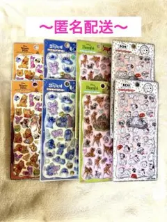 【新作】ディズニープチドロップステッカー4種2セット計8枚　国内正規品