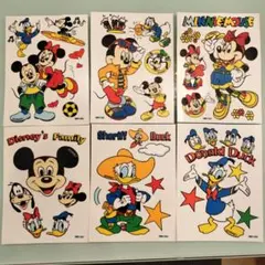 ディズニーヴィンテージステッカーミッキーミニードナルド6枚セット昭和レトロ