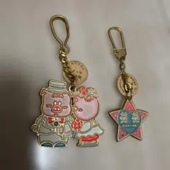 昭和レトロ ご当地キーホルダー 箱根 ブタ キャラクター 2点セット
