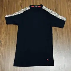 【希少/美品】バーバリーロンドン Tシャツ M ノバチェック 刺繍ロゴ 日本製