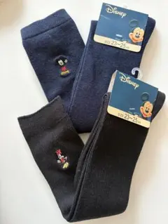 Disney ミッキー ミニー ハイソックス 2足セット 23-25cm