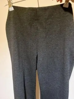 ダークグレー チェック柄 スラックス