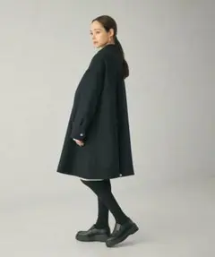 最終！【ユナイテッドアローズ】新品タグ Aラインコート 紺 ネイビー 毛 ウール